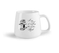 DEBINGY Fruta de cerámica Tazas de té y café Citas sobre la lectura de libros Soy parte de todo lo que he leído Sala de lectura Biblioteca （14oz/400ml） Para el hogar o el trabajo