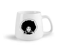 DEBINGY Fruta de cerámica Tazas de té y café con estilo Arte africano Mujer Cabeza Turbante Moda Cara Tatuaje （14oz/400ml） Para café, avena, té, fácil de limpiar