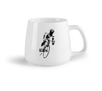 DEBINGY Fruta de cerámica Tazas de té y café con estilo Carrera de bicicletas Deportes extremos en el Gymnasium （14oz/400ml） Regalo para hombre o mujer