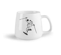 DEBINGY Fruta de cerámica Tazas de té y café con estilo Esquiador Deporte de invierno Esquí Estilo libre Salto Saltador （14oz/400ml） Para el hogar o el trabajo