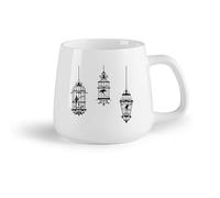 DEBINGY Fruta de cerámica Tazas de té y café con estilo Jaula gótica para pájaros con cuervo para fiesta de Halloween （14oz/400ml） Para hombres y mujeres