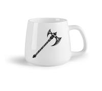 DEBINGY Fruta de cerámica Tazas de té y café con estilo Silueta de un diseño de culata de hacha de batalla （14oz/400ml） Tazas de cerámica para el hogar o el trabajo