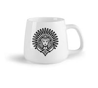 DEBINGY Fruta de cerámica Tazas de té y café con estilo Un icono de estilo glifo del símbolo de la diosa Eos. （14oz/400ml） Para té, café y bebidas calientes
