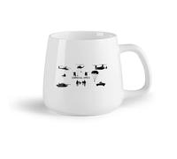 DEBINGY Fruta de cerámica Tazas de té y café Ejército Marines Militar Soldado Estrella Sala de juegos Helicóptero Armas Aviones Guerra （14oz/400ml） Para el hogar y la oficina