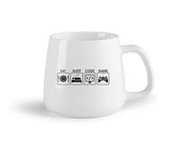 DEBINGY Fruta de cerámica Tazas de té y café Gamer Comer Dormir Juego Código Programación Controlador Video Chico （14oz/400ml） Regalo para hombre o mujer