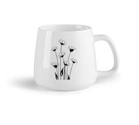 DEBINGY Fruta de cerámica Tazas de té y café Hermoso ramo de flores en un macizo de flores, en un prado salvaje. （14oz/400ml） Para Té, Café, Leche, Capuchino
