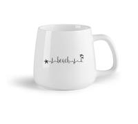 DEBINGY Fruta de cerámica Tazas de té y café Playa Latido Palmeras Bebé Estrella de mar Océano costero Juego de verano （14oz/400ml） Gran regalo para parejas