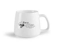 DEBINGY Fruta de cerámica Tazas de té y café Versículos bíblicos cristianos Proverbios Confía en el Señor Español Francés Jesús Señor Dios （14oz/400ml） Restaurante, oficina