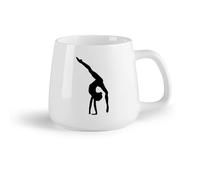 DEBINGY Fruta de cerámica Tazas Geniales Gimnastasnasiumnastics Chica Gimnastasnasiumnastics Chica deportista （14oz/400ml） Para té, chocolate caliente
