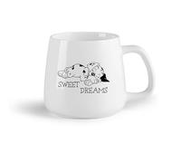 DEBINGY Fruta de cerámica Tazas Grandes para Bebidas Calientes Dálmata Dulces Sueños Lindo Cachorro Dálmata （14oz/400ml） Café, té, latte, leche, cacao, zumo y otras bebidas calientes
