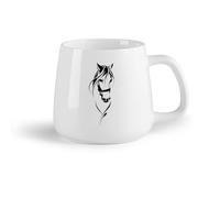 DEBINGY Fruta de cerámica Tazas Grandes para Bebidas Calientes Silueta de cabeza de caballo Montar a caballo （14oz/400ml） Tazas de cerámica para el hogar o el trabajo