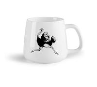 DEBINGY Fruta de cerámica Tazas Grandes para Té, Café y Chocolate Caliente Avestruz Animal Pájaro Lindo （14oz/400ml） Cappuccino, Latte Macchiato, té, espresso