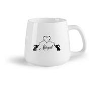DEBINGY Fruta de cerámica Tazas Grandes para Té, Café y Chocolate Caliente Corazón de globo con elefante （14oz/400ml） Tazas de cerámica para el hogar o el trabajo