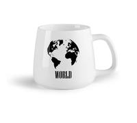 DEBINGY Fruta de cerámica Tazas Grandes para Té, Café y Chocolate Caliente Mapa del mundo Escuelas y （14oz/400ml） Apto para lavavajillas y microondas, para la oficina y el hogar