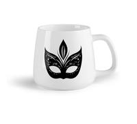 DEBINGY Fruta de cerámica Tazas Grandes para Té, Café y Chocolate Caliente máscara de carnaval con plumas （14oz/400ml） Tazas de cerámica para el hogar o el trabajo