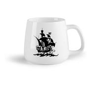 DEBINGY Fruta de cerámica Tazas para Chocolate Caliente Barco corsario, vela, pirata, capitán, calavera, huesos cruzados （14oz/400ml） Para la oficina y el hogar