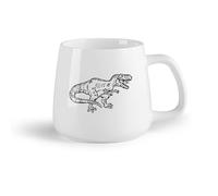 DEBINGY Fruta de cerámica Tazas para Chocolate Caliente Dinosaurio T-Rex Animal Dino Park Dino Jungle Wildlife Adventure （14oz/400ml） Porcelana fina (cerámica)