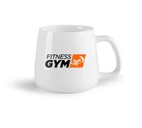 DEBINGY Fruta de cerámica Tazas para Chocolate Caliente Logotipo Del Centro Fitness Con Mancuernas Deportivas （14oz/400ml） Para café, avena, té, fácil de limpiar