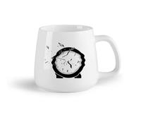 DEBINGY Fruta de cerámica Tazas para Chocolate Caliente Reloj El tiempo vuela Flecha derretida Esfera surrealista （14oz/400ml） Para té, chocolate caliente