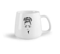 DEBINGY Fruta de cerámica Tazas para Chocolate Caliente Salón de belleza Peinado Chica Maquillaje de cara Chica （14oz/400ml） Para leche, té, cola y agua
