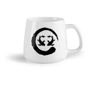 DEBINGY Fruta de cerámica Tazas para Hogar y Oficina Diagrama Yin Yang Dos Peces Koi Círculo Estilo Asiático Enso Zen （14oz/400ml） Para la oficina y el hogar