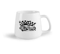 DEBINGY Fruta de cerámica Tazas para Hogar y Oficina Rally de coches deportivos y para chicos perfectos de carreras （14oz/400ml） Bebidas calientes, espresso