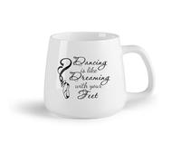 DEBINGY Fruta de cerámica Tazas Resistentes Bailar es como soñar con los pies Cita Bailarina Bailarina Zapatos de ballet （14oz/400ml） Para la oficina y el hogar