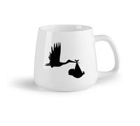 DEBINGY Fruta de cerámica Tazas Resistentes Dibujos animados de pájaro, cigüeña y animales de la habitación del bebé （14oz/400ml） Apto para microondas