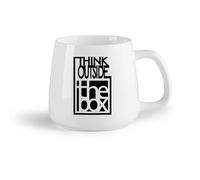 DEBINGY Fruta de cerámica Tazas Resistentes Frases motivacionales: Piensa fuera de lo establecido e inspira a tu equipo （14oz/400ml） Para el hogar y la oficina