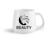 DEBINGY Fruta de cerámica Tazas Resistentes Letrero con el logotipo de la cara de una chica de salón de belleza （14oz/400ml） Regalo para hombre o mujer
