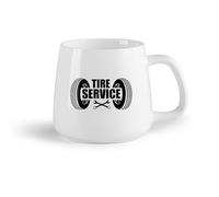 DEBINGY Fruta de cerámica Tazas Resistentes Servicio de neumáticos para automóviles Reparación de logotipos Garaje Llave inglesa Pistón Automóvil （14oz/400ml） Para el hogar y la oficina