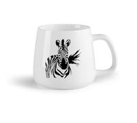DEBINGY Fruta de cerámica Vajilla de Cerámica para Hogar Compañía de animales para niños Zebra （14oz/400ml） Apto para lavavajillas y microondas, para la oficina y el hogar
