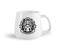 DEBINGY Fruta de cerámica Vajilla de Cerámica para Hogar logotipo de una sirena con pelo largo （14oz/400ml） Para café, sopa, té, leche, latte, chocolate caliente, para mujeres y hombres