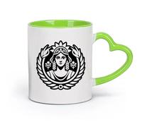 DEBINGY Grandes tasses à thé, café et chocolat chaud symbole de la déesse de la moisson （11oz/320ml） Cadeau humoristique pour les amateurs de café, les collègues et les amis Vert