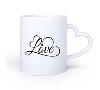 DEBINGY Poignée en céramique en forme de cœur Coffret cadeau pour tasse à latte avec anse Maison d'amour romantique 11oz/320ml Lave-vaisselle et micro-ondes, pour le bureau et la maison