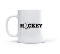 DEBINGY Tasse à café avec anse - Céramique classique Lettrage de mots sur le hockey Vie active Sport （11oz/320ml） Pour la maison et le bureau