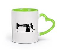 DEBINGY Tasse à café avec anse - classique Machine à coudre pour tailleurs （11oz/320ml） Pour café, soupe, thé, lait, latte, chocolat chaud, pour femmes et hommes Vert