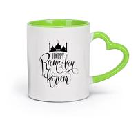 DEBINGY Tasse à café Citations musulmanes Eid Mulabak Ramadan Kareem Masque Islam Religion （11oz/320ml） Idéal pour la maison, le bureau, les cafés, idées cadeaux Vert