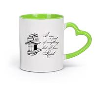 DEBINGY Tasse à café élégante Citations sur la lecture de livres Je fais partie de tout ce que j'ai lu Salle de lecture Bibliothèque （11oz/320ml） Toutes occasions Vert