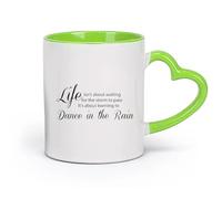 DEBINGY Tasse à café en La vie ne consiste pas à attendre que la tempête passe （11oz/320ml） Parfait pour les cuisines, restaurants et cafés, excellente idée cadeau Vert