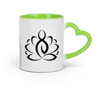 DEBINGY Tasse à café, Fleur de lotus Bouddhisme Méditation Relaxation Yoga Studio de yoga Mode （11oz/320ml） Tasses à café en pour la maison ou le travail Vert