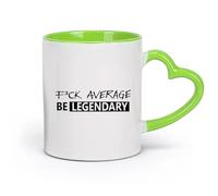 DEBINGY Tasse à café, Ne soyez pas médiocre, soyez légendaire. Citations inspirantes et motivantes. Centre de remise en forme. École. （11oz/320ml） Joli cadeau de Noël Vert