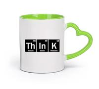 DEBINGY Tasse à thé latte en porcelaine Mot de réflexion Éléments chimiques Science Chimie （11oz/320ml） Idéal pour la maison, le bureau, les cafés, idées cadeaux Vert
