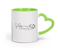 DEBINGY Tasse - Citations arabes : En effet, dans le souvenir d'Allah, le cœur trouve la paix. Sourate Ar Rad, verset 28. （11oz/320ml） Restaurant, bureau Vert