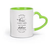 DEBINGY Tasse - Citations inspirantes espagnoles de Paulo Coelho, écrivain scolaire （11oz/320ml） Idéal pour la maison, le bureau, les cafés, idées cadeaux Vert