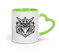 DEBINGY Tasse en pour la maison et le bureau symbole de tête de licorne （11oz/320ml） Cadeau humoristique pour les amateurs de café, les collègues et les amis Vert