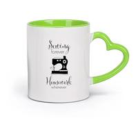 DEBINGY Tasses à café avec anse La couture est toujours une corvée, que ce soit pour une machine à coudre, un atelier de couture ou du quilting. （11oz/320ml） Restaurant, bureau Vert