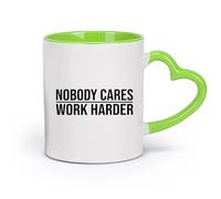 DEBINGY Tasses à café et à thé Citations de motivation pour le garage Personne ne se soucie du travail acharné Motivation pour l'exercice （11oz/320ml） Café ou cadeau Vert