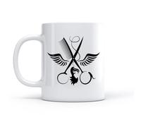 DEBINGY Tasses à café, thé, café Ciseaux Peigne Salon de beauté Styliste Cheveux Barbier Outils （11oz/320ml） Cappuccino, latte macchiato, thé, expresso