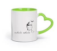 DEBINGY Tasses à café, thé, café Citations de motivation de Bouddha : Bouddha inspirant （11oz/320ml） Café, thé, latte, lait, cacao, jus et autres boissons chaudes Vert